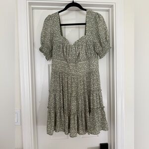 Trixxi Green Floral Mini Dress